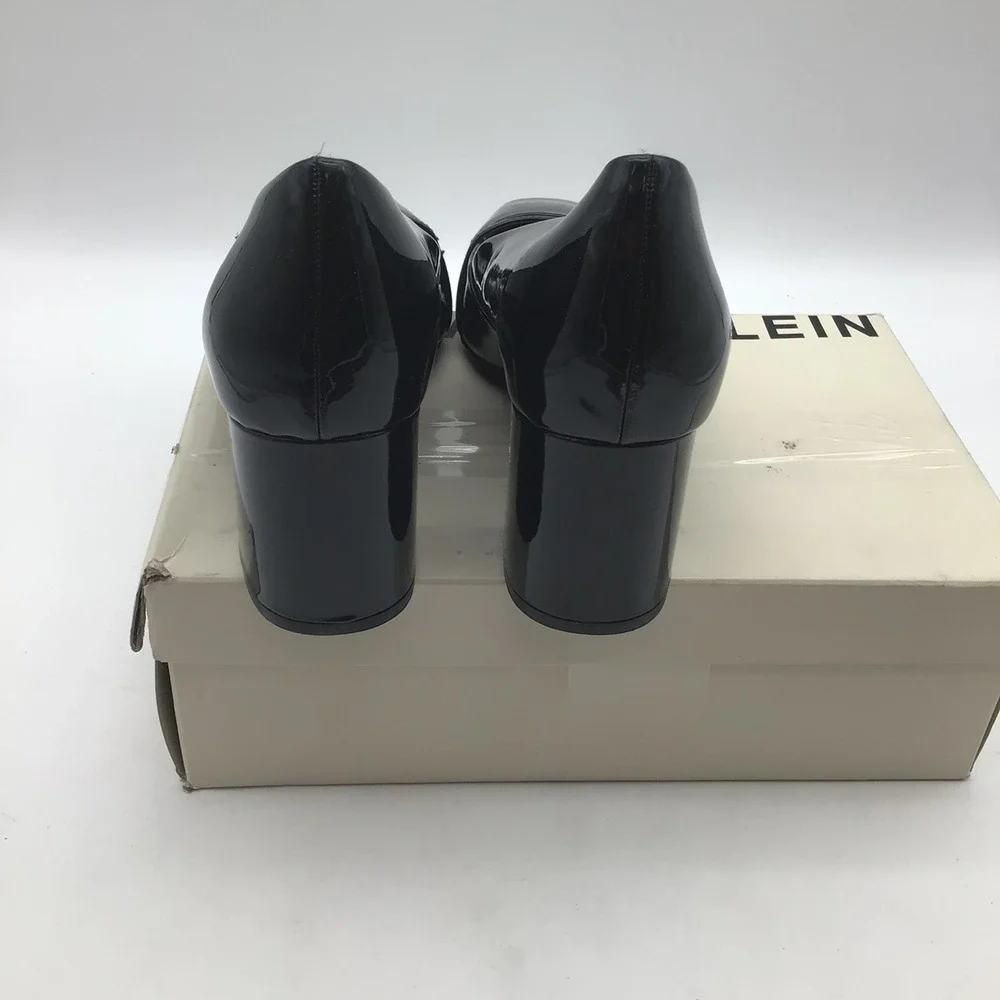 Anne Klein Black Square Toe AKLAURAL Block‎ Heel Mary Jane Pumps Women Size 11